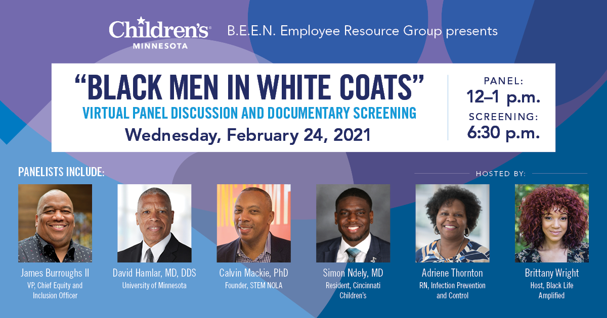 “Black Men in White Coats” panel graphic
