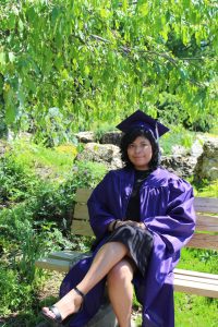Marielena in her graduation gown