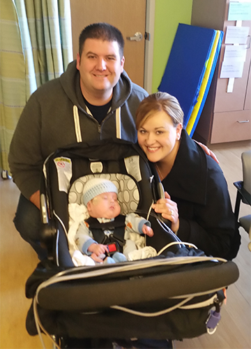 Marshall's parents take him home from the NICU for the first time