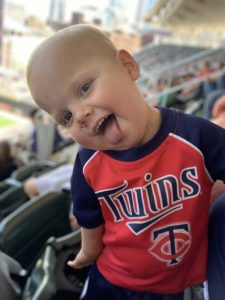 Matthew at a Twins baseball game
