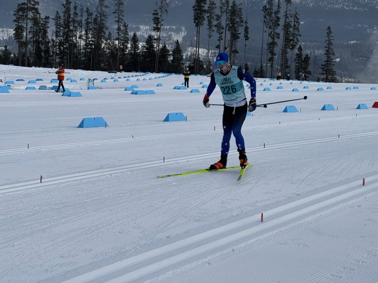 Max competing in a para Nordic Ski race.