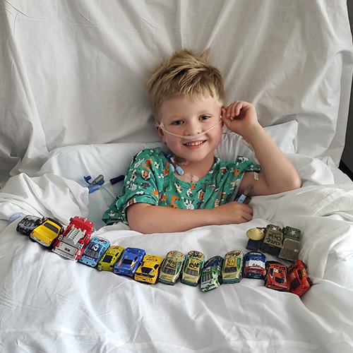 Mitchell Porter in hospital bed