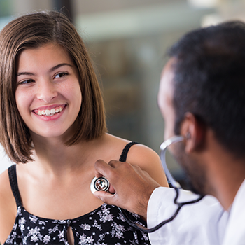 Young girl at the doctor