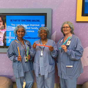 Children's nurses with ice pops