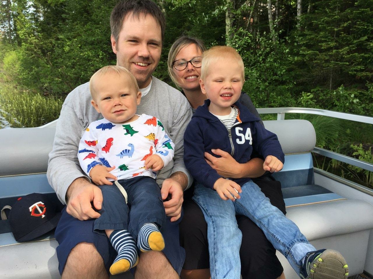 Miles Jarzyna with his wife and their two young sons