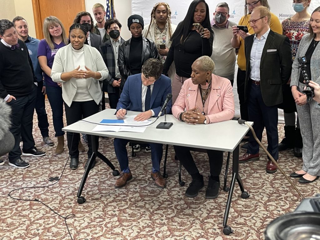 Minneapolis Mayor Jacob Frey signs Executive Order establishing Minneapolis a Safe Have for gender-affirming care.