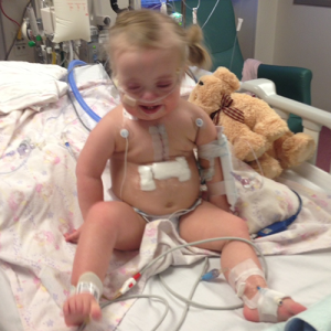Mary Kate sitting on hospital bed