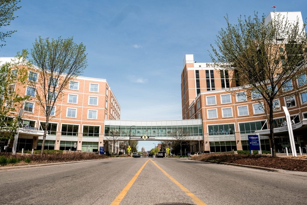 outside the Minneapolis hospital