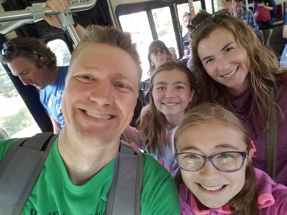 The Quale family on the way to the State Fair