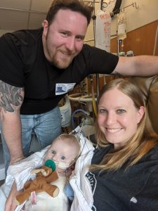 Ozzie and his parents in the hospital