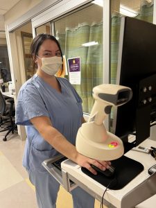 Respiratory care team member working