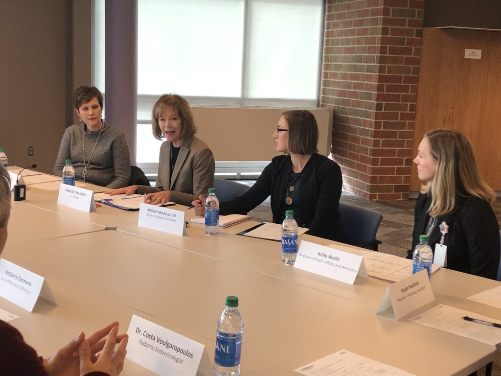 Minnesota Senator Tina Smith at a panel discussion during a visit to Children's Minnesota
