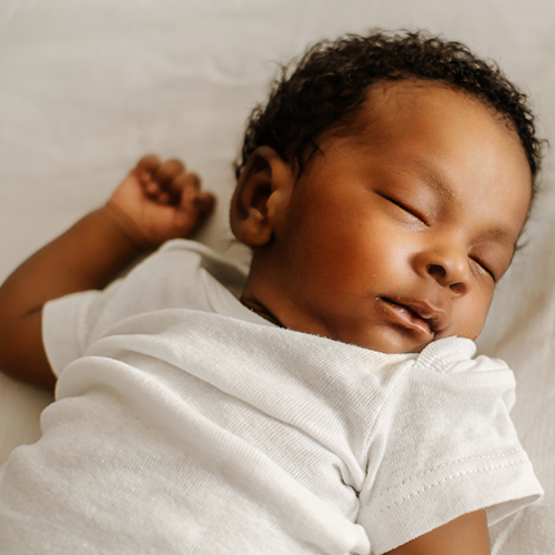Baby sleeping safely