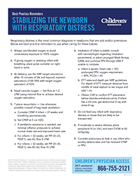 Thumbnail of the Respiratory Distress Stabilization Guide