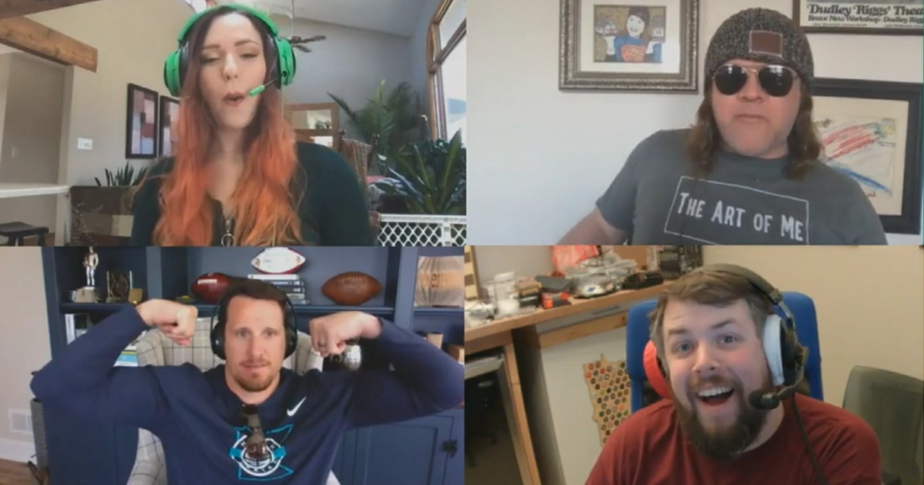 Four squares of each Star Studio employee during a virtual Star Studio show