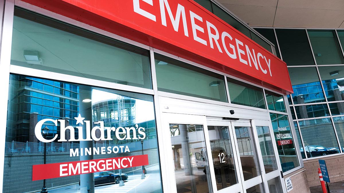 Emergency Department entrance at the Children's Minnesota Hospital in St. Paul