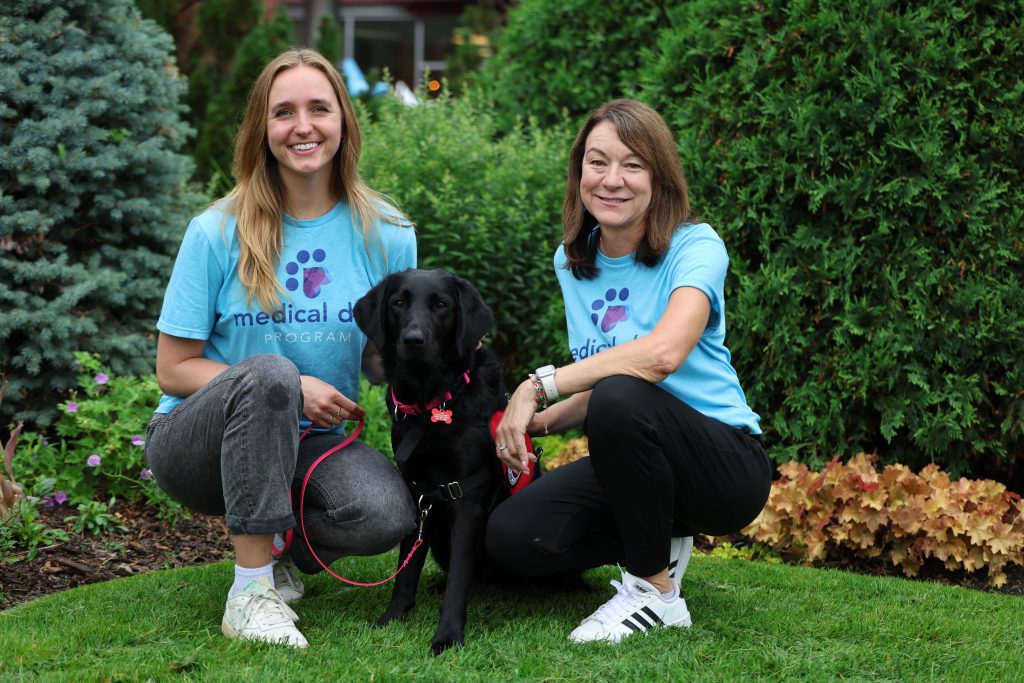 Dog handlers with dog