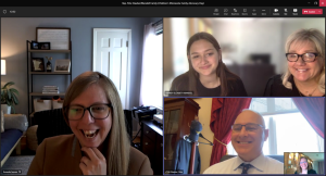 Emmily and her mom speaking to senators and representatives remotely