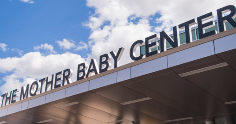 The Mother Baby Sign Mercy location signage