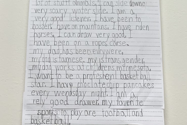 Dr. Goepferd's son's "About Me" essay from school