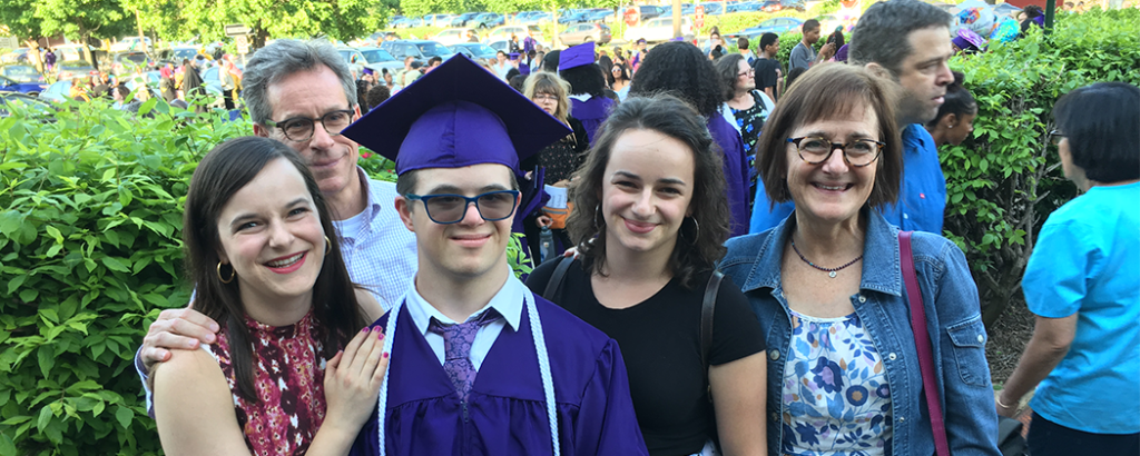Michael and his family at his high school graduation