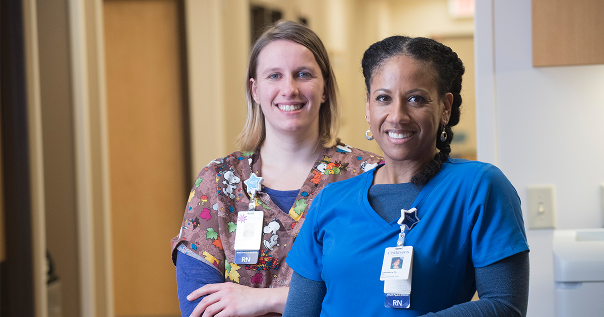 Two RNs at Children's MN campus