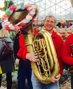 Marc holding tuba