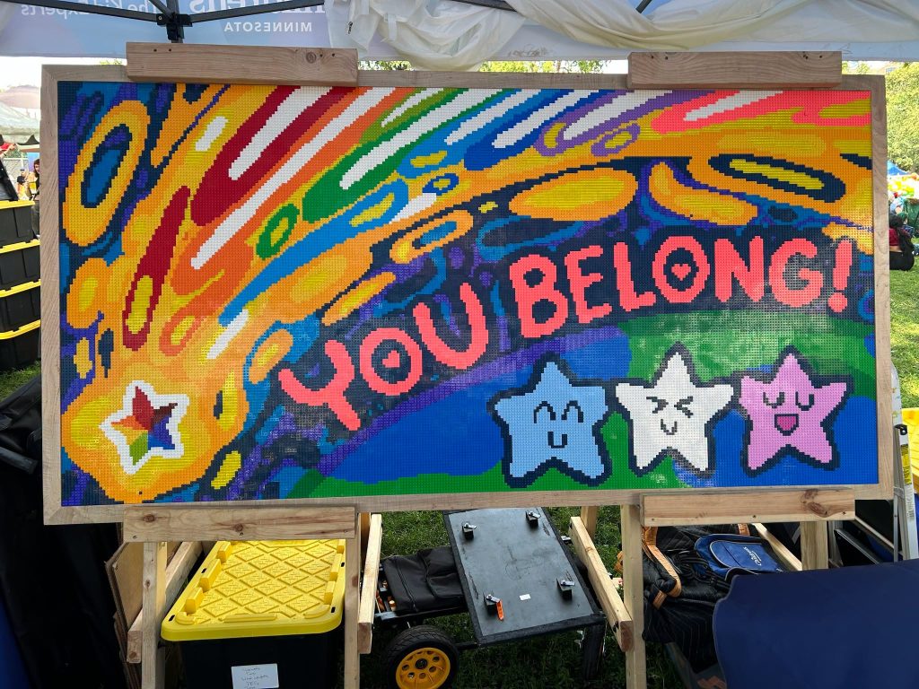You Belong Pride LEGO mural
