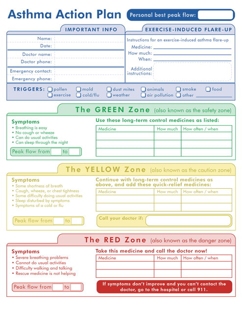 Asthma Action Plan. This page was designed to be printed. We are working on creating an accessible version.