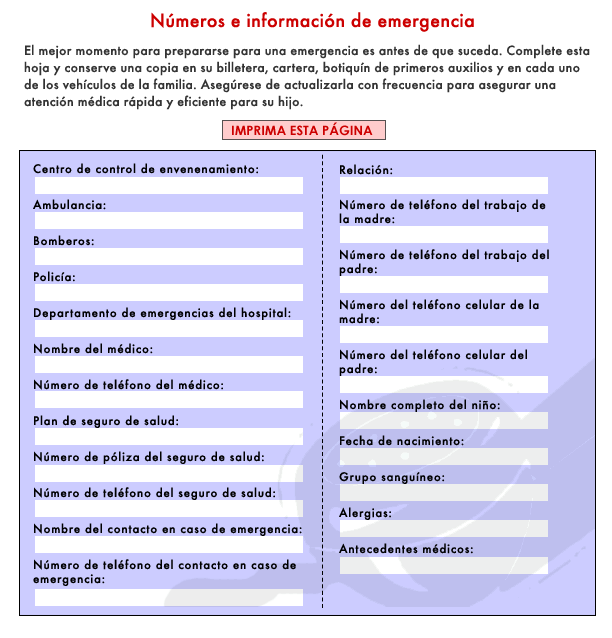 Números de emergencia