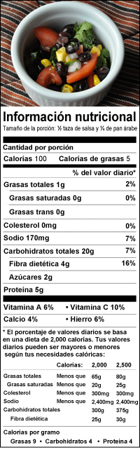 Nutritional label